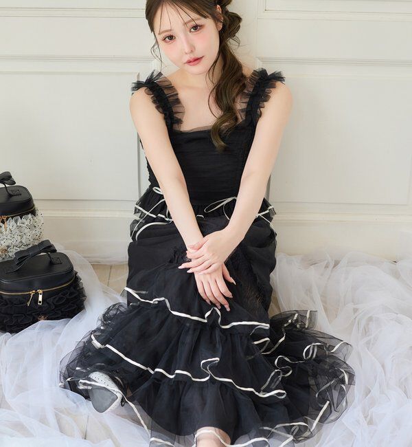  「【Tulle Collection】チュールロングスカート」|スカート|