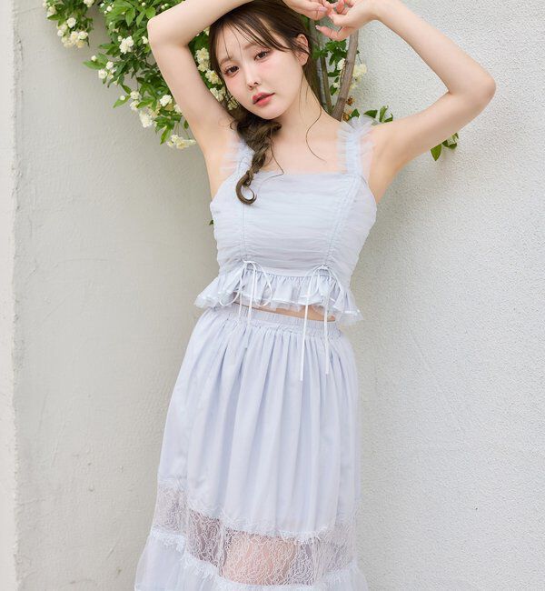  「【Tulle Collection】チュールロングスカート」|スカート|