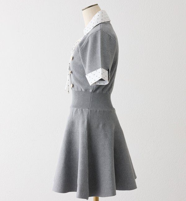  「シャツドッキング半袖ミニワンピース」|ワンピース|