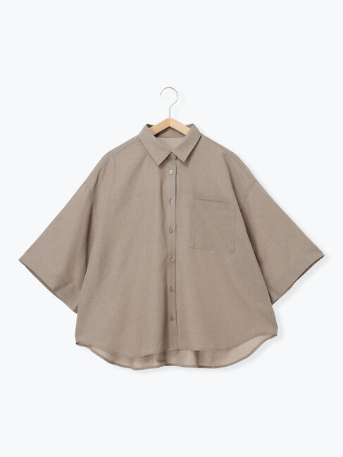 Samansa Mos2「ハーフスリーブシャツ」|シャツ・ブラウス|ベージュ