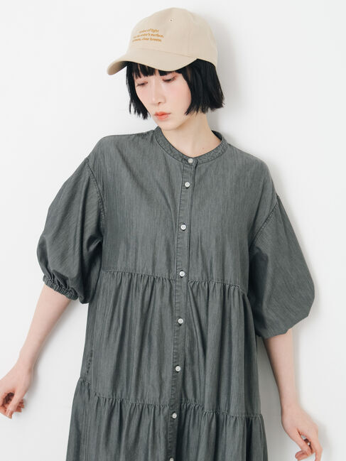 Samansa Mos2「【接触冷感】ライトオンスデニムワンピース」|ワンピース|