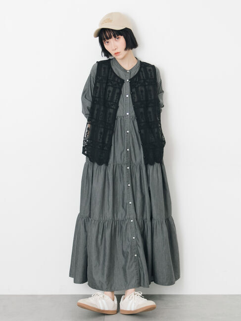 Samansa Mos2「【接触冷感】ライトオンスデニムワンピース」|ワンピース|