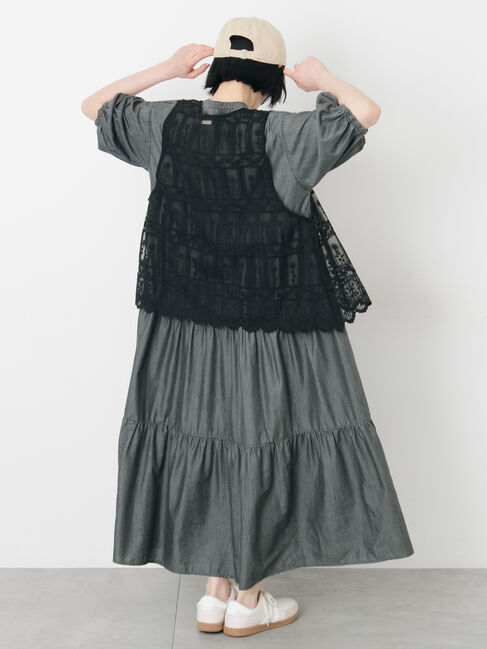 Samansa Mos2「【接触冷感】ライトオンスデニムワンピース」|ワンピース|