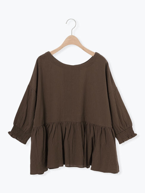 Samansa Mos2「袖口シャーリング前後2WAYブラウス」|シャツ・ブラウス|