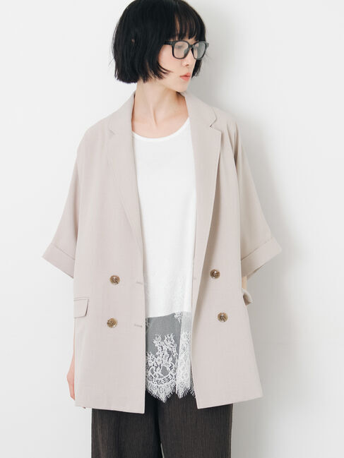 Samansa Mos2「ダブル釦5分袖ジャケット」|その他|