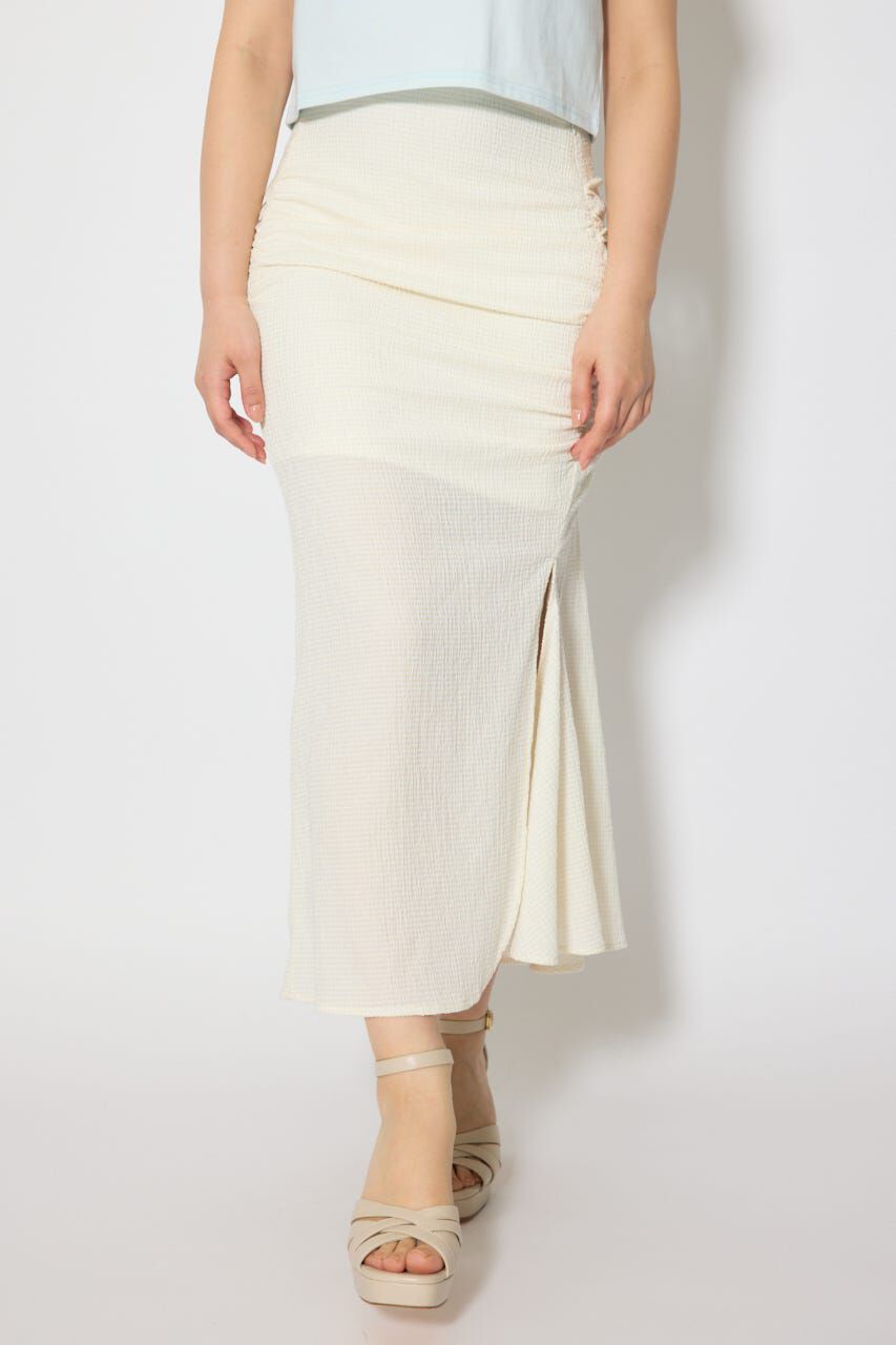 rienda「ギャザーマーメイドジャストウエストスカート」|スカート|WHT