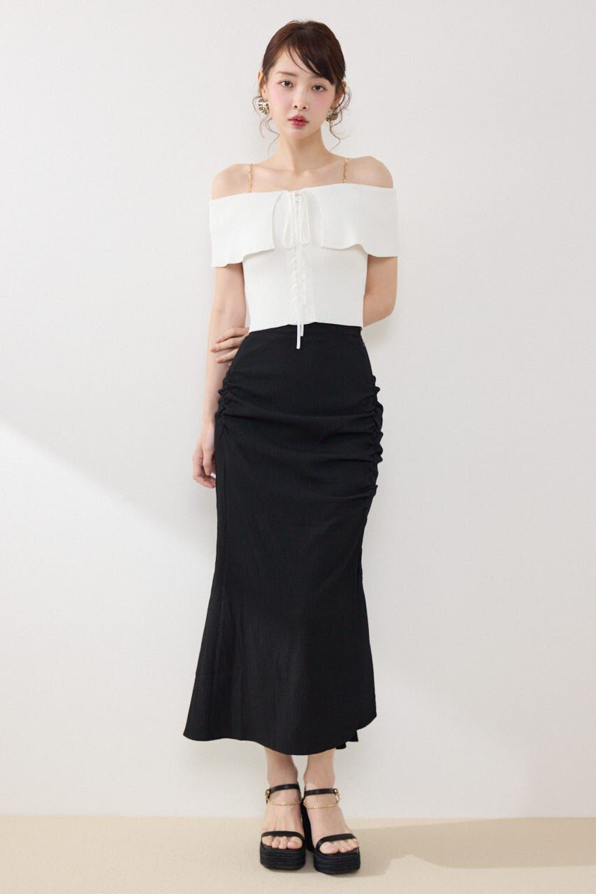 rienda「ギャザーマーメイドジャストウエストスカート」|スカート|