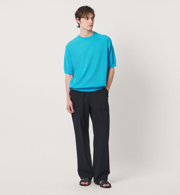 UNITED ARROWS「シャーリーカーン バーズアイ ショートスリーブ クルーネック ニットTシャツ」|ニット・セーター|