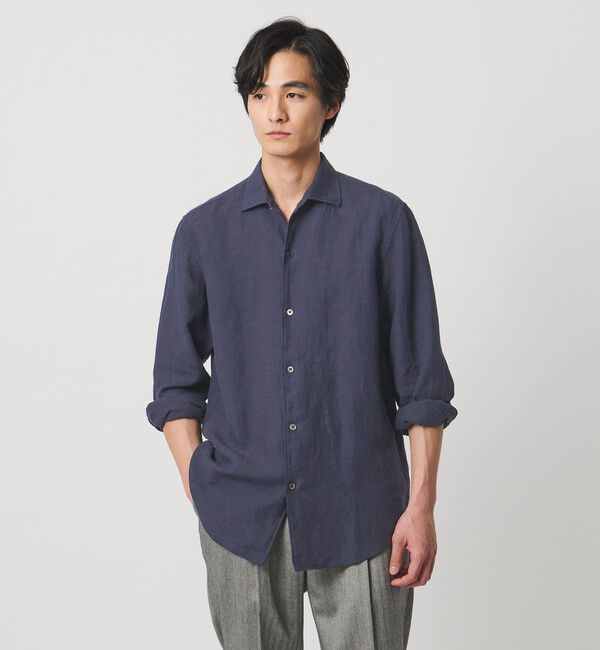 UNITED ARROWS「LIBECO リネン オープンカラー シャツ」|シャツ・ブラウス|