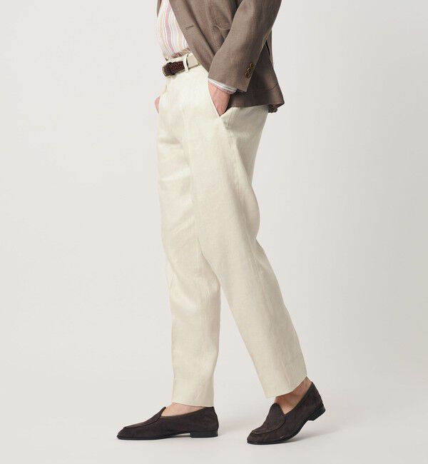 UNITED ARROWS「リネン ツイル １プリーツ リラックス テーパード イージースラックス」|スラックス|