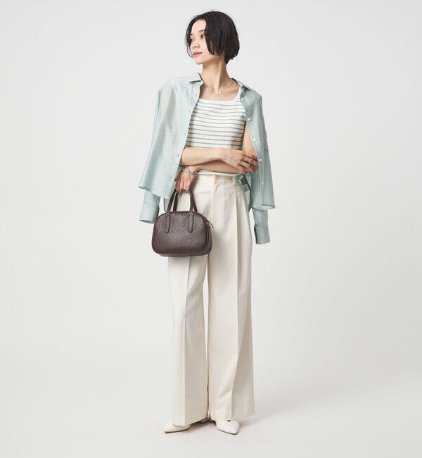 UNITED ARROWS green label relaxing「ブライトリブ デコルテ フレンチスリーブ プルオーバー カットソー」|Tシャツ・カットソー|