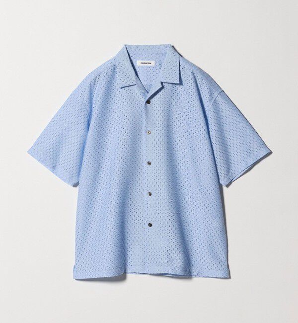 MONKEY TIME「アイレットラッセル オープンカラー シャツ」|シャツ・ブラウス|LT.BLUE