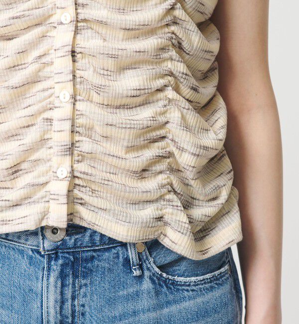 BEAUTY&YOUTH UNITED ARROWS「【WEB限定】カスリボーダー シャーリングトップス 2WAY」|Tシャツ・カットソー|