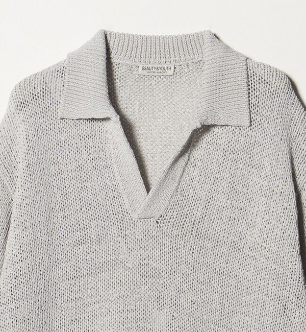 BEAUTY&YOUTH UNITED ARROWS「テープヤーン スキッパー ショートスリーブ ニット ウォッシャブル」|ニット・セーター|