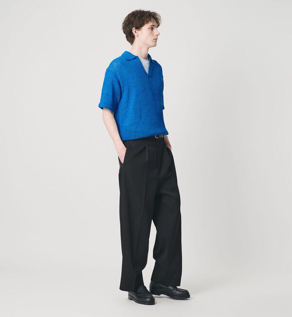 BEAUTY&YOUTH UNITED ARROWS「テープヤーン スキッパー ショートスリーブ ニット ウォッシャブル」|ニット・セーター|