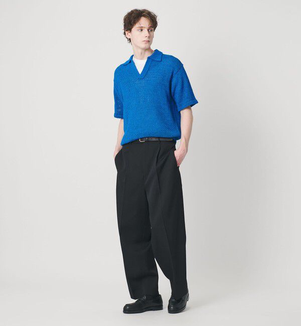 BEAUTY&YOUTH UNITED ARROWS「テープヤーン スキッパー ショートスリーブ ニット ウォッシャブル」|ニット・セーター|