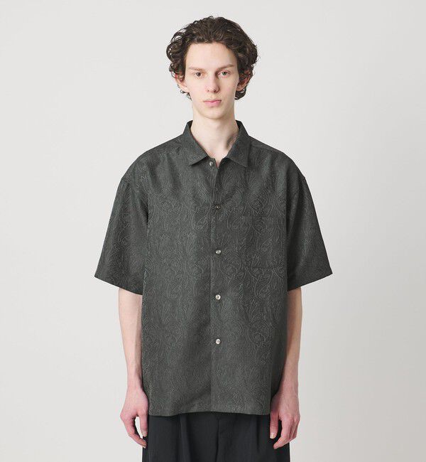 MONKEY TIME「ジャガード ショートスリーブ シャツ」|シャツ・ブラウス|DK.GRAY