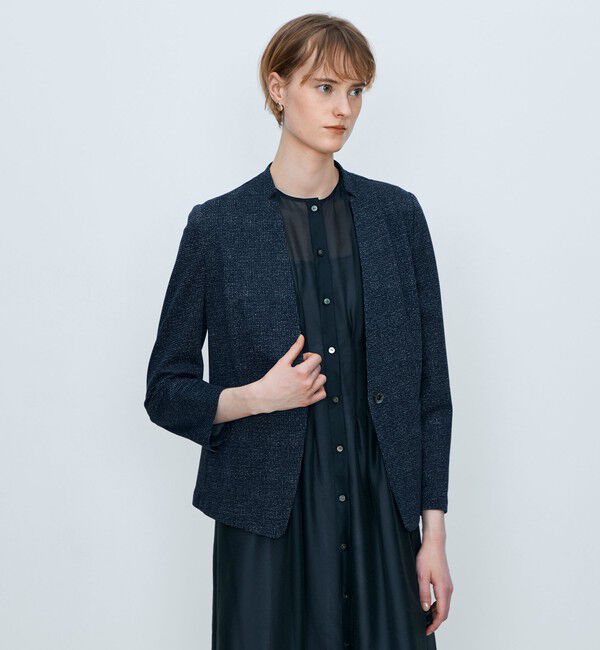 TOMORROWLAND collection「メランジジャージー キザミカラージャケット」|ノーカラージャケット|