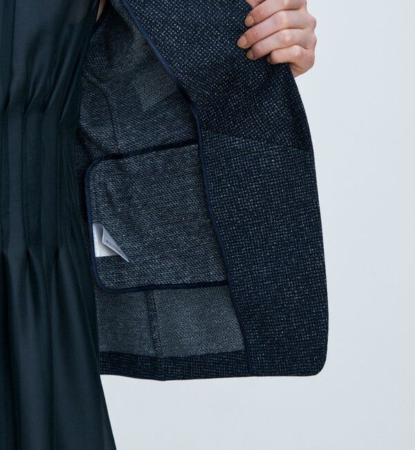 TOMORROWLAND collection「メランジジャージー キザミカラージャケット」|ノーカラージャケット|