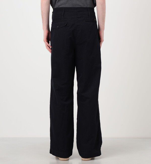 TOMORROWLAND MENS「コットンリネンキュプラ 1プリーツワイドストレート バレルパンツ」|チノ|
