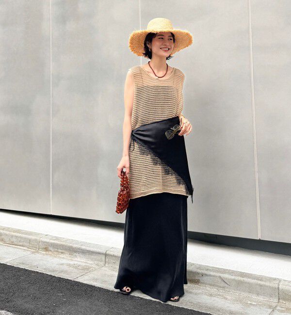 MAQWEL「《セットアップ対応》【MAQWEL/マクウェル】ウォッシャブルサテンスカート」|スカート|