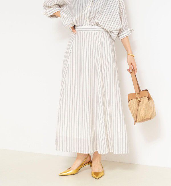 NOLLEY'S「《セットアップ対応》ウォッシャブルストライプフレアスカート」|フレア|