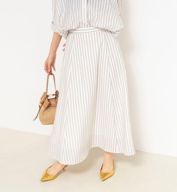 NOLLEY'S「《セットアップ対応》ウォッシャブルストライプフレアスカート」|フレア|
