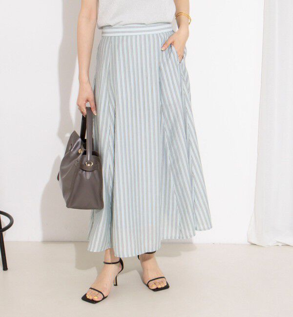 NOLLEY'S「《セットアップ対応》ウォッシャブルストライプフレアスカート」|フレア|