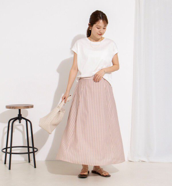 NOLLEY'S「《セットアップ対応》ウォッシャブルストライプフレアスカート」|フレア|