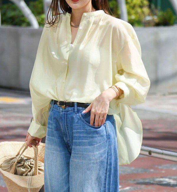 NOLLEY'S「ウォッシャブルサイドボタンシアーブラウス」|シャツ・ブラウス|