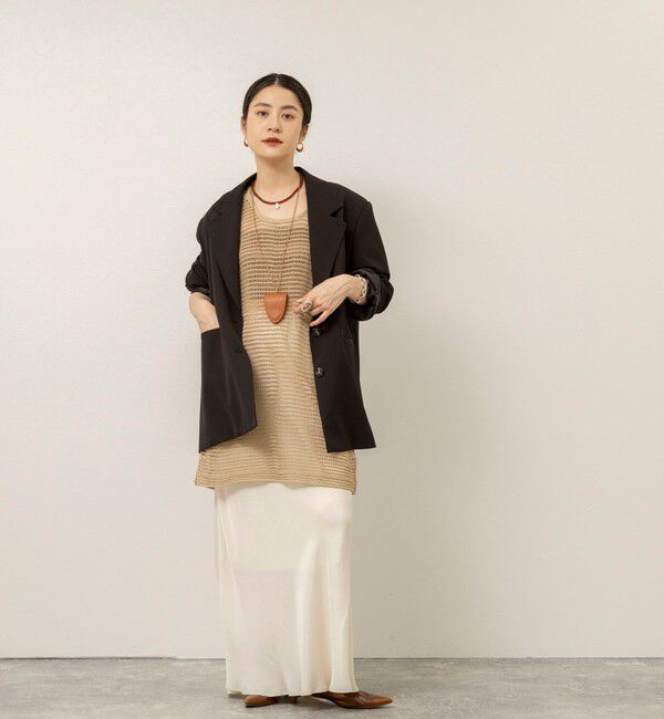 MAQWEL「【MAQWEL/マクウェル】ウォッシャブル透かし編みサマーニットノースリーブプルオーバー」|ニット・セーター|