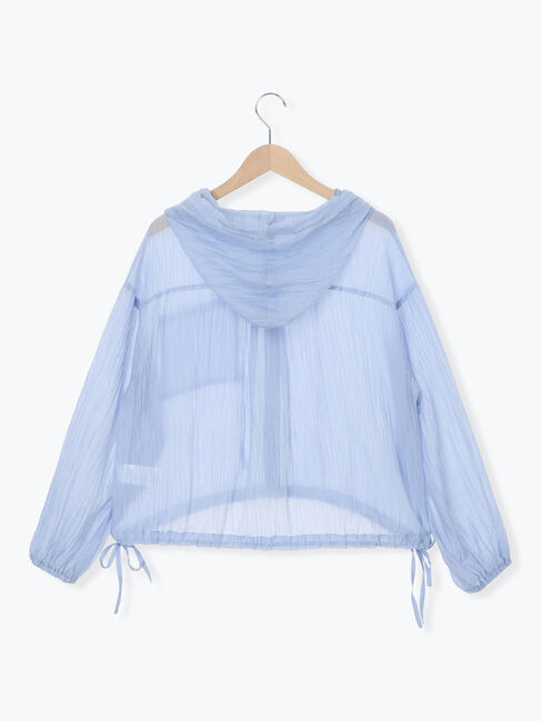 Samansa Mos2「シアー裾ドロストフードシャツ」|シャツ・ブラウス|