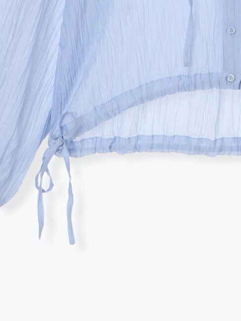 Samansa Mos2「シアー裾ドロストフードシャツ」|シャツ・ブラウス|