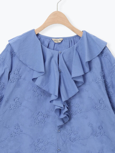 Samansa Mos2「3Dレースフリル襟ブラウス」|シャツ・ブラウス|