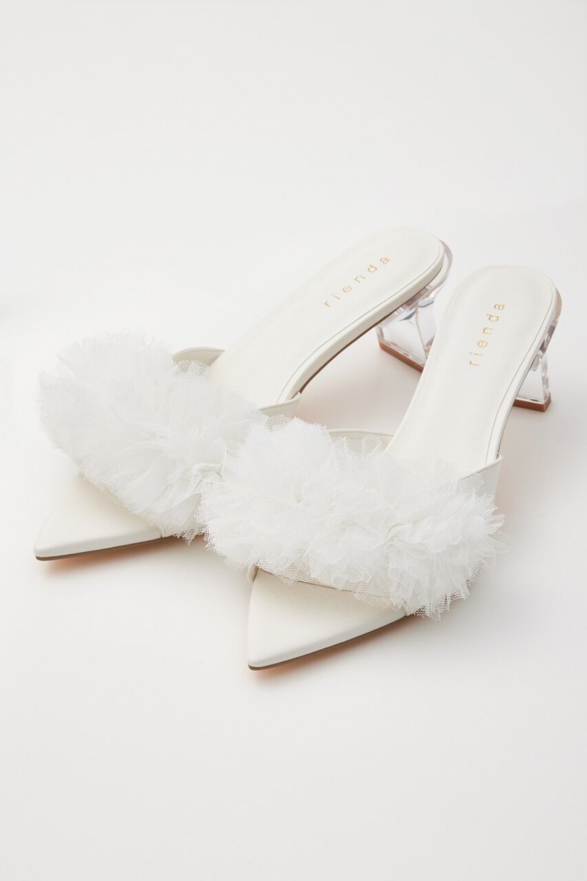 rienda「クリアヒールチュールサンダル」|サンダル|WHT