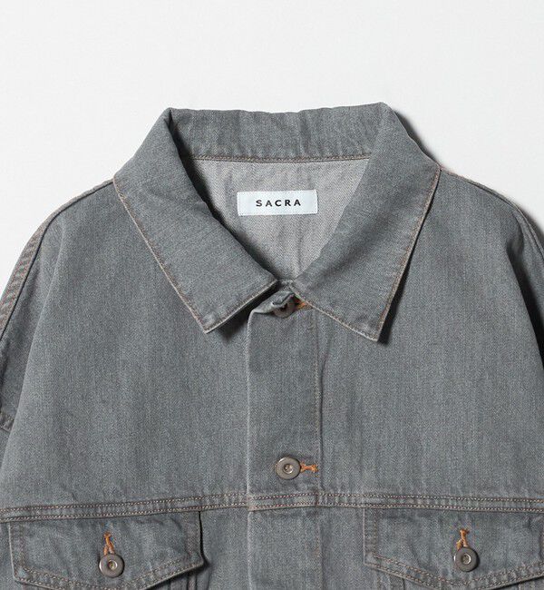 UNITED ARROWS「＜SACRA＞ボリュームスリーブ デニムジャケット GRAY」|デニムジャケット|