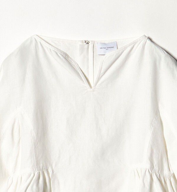 UNITED ARROWS「リネン スキッパー ペプラム ブラウス ‐ウォッシャブル‐」|シャツ・ブラウス|