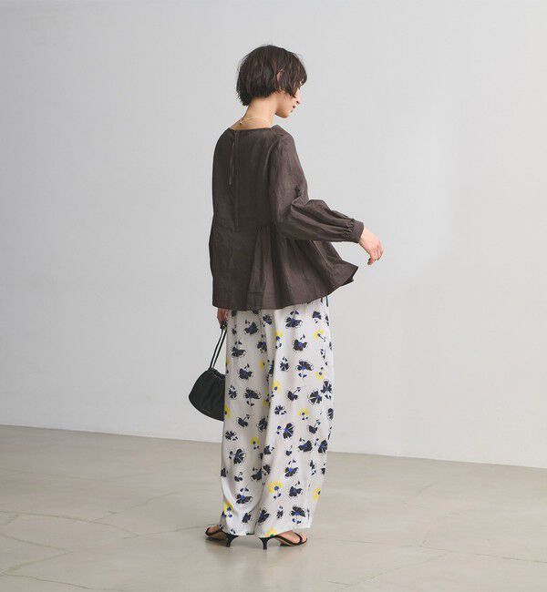 UNITED ARROWS「リネン スキッパー ペプラム ブラウス ‐ウォッシャブル‐」|シャツ・ブラウス|