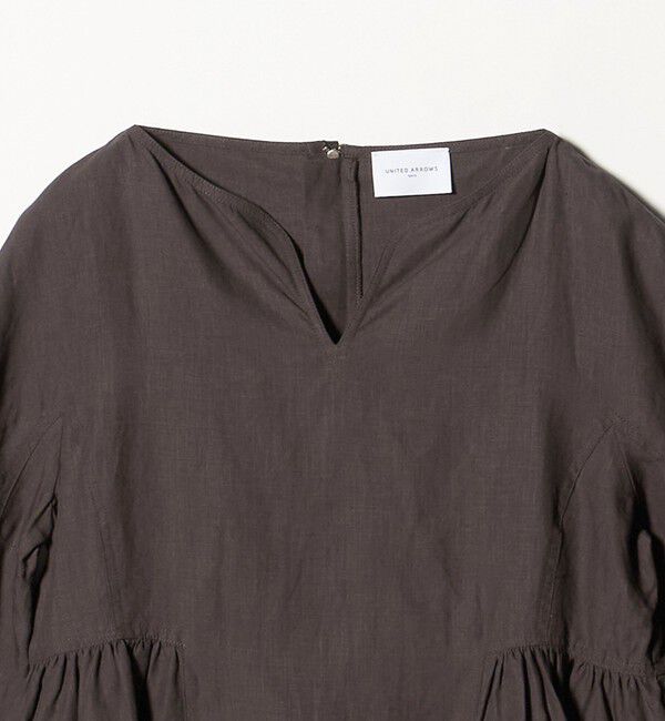 UNITED ARROWS「リネン スキッパー ペプラム ブラウス ‐ウォッシャブル‐」|シャツ・ブラウス|