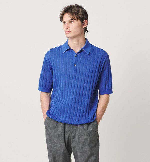 UNITED ARROWS「シャーリーカーン ワイドリブ ニットポロシャツ」|ポロシャツ|