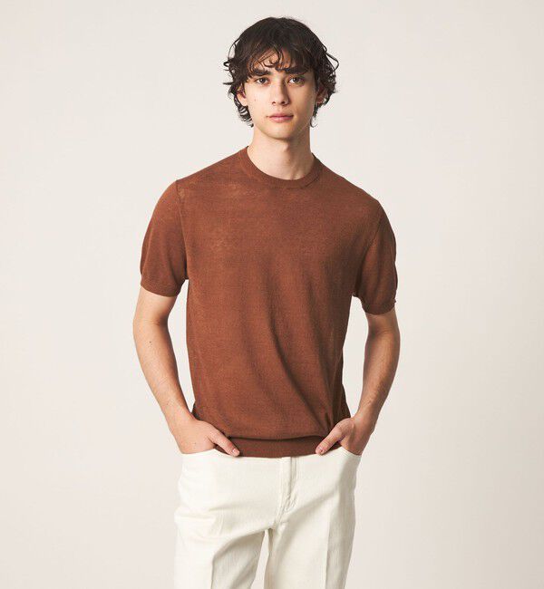 UNITED ARROWS「リネン/コットン ニット Tシャツ」|Tシャツ・カットソー|