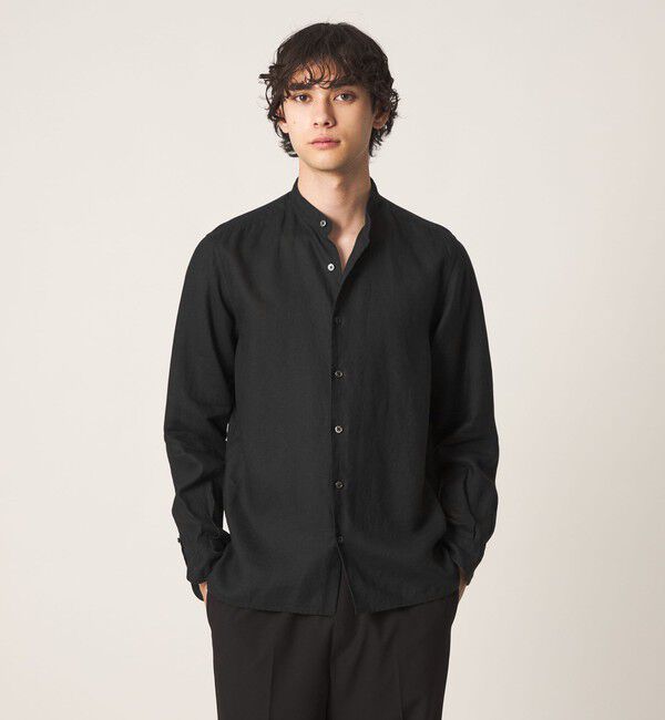 UNITED ARROWS「LIBECO リネン バンドカラー シャツ」|シャツ・ブラウス|