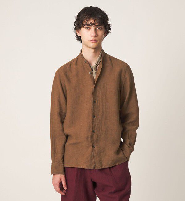 UNITED ARROWS「LIBECO リネン バンドカラー シャツ」|シャツ・ブラウス|