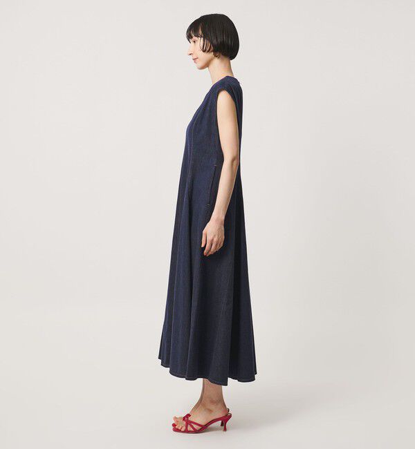 UNITED ARROWS「ステッチ Vネック デニムワンピース」|ワンピース|