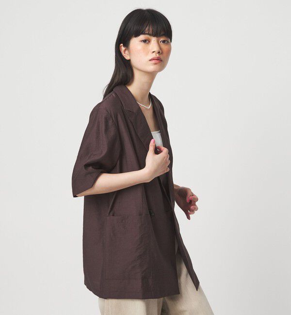 EMMEL REFINES「＜EMMEL REFINES＞EM マーブルローン ショートスリーブ ジャケット」|テーラードジャケット|