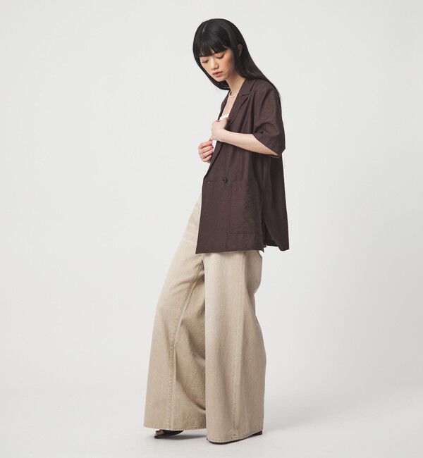 EMMEL REFINES「＜EMMEL REFINES＞EM マーブルローン ショートスリーブ ジャケット」|テーラードジャケット|