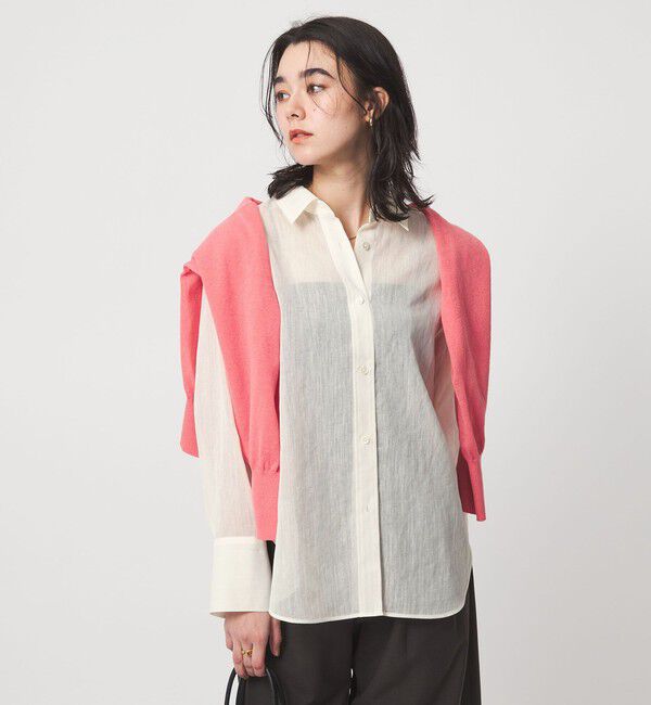 UNITED ARROWS green label relaxing「［size SHORTあり］ラミーライク シャツ 通気性」|シャツ・ブラウス|