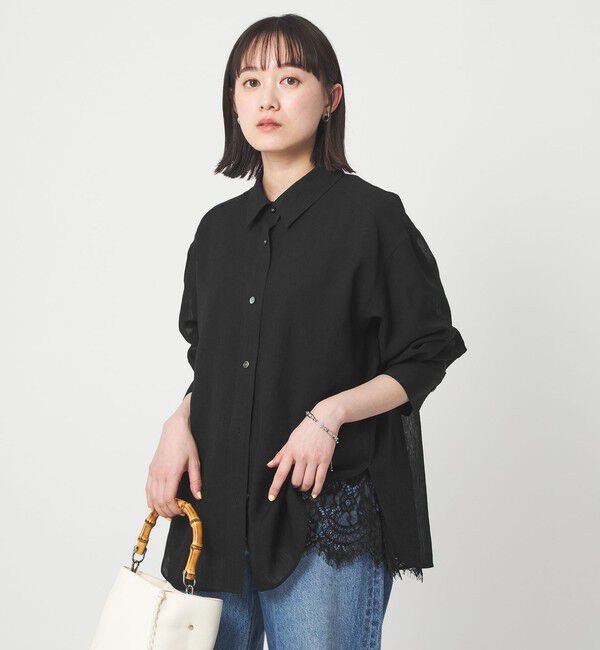 UNITED ARROWS green label relaxing「［size SHORTあり］ラミーライク シャツ 通気性」|シャツ・ブラウス|