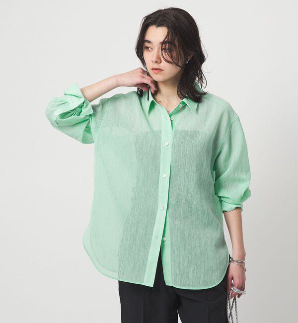 UNITED ARROWS green label relaxing「［size SHORTあり］ラミーライク シャツ 通気性」|シャツ・ブラウス|