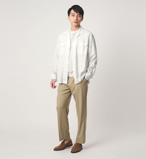 UNITED ARROWS green label relaxing「レーヨン リネン フラップポケット オープンカラー シャツ」|シャツ・ブラウス|